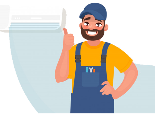 Satisfied HVAC employee